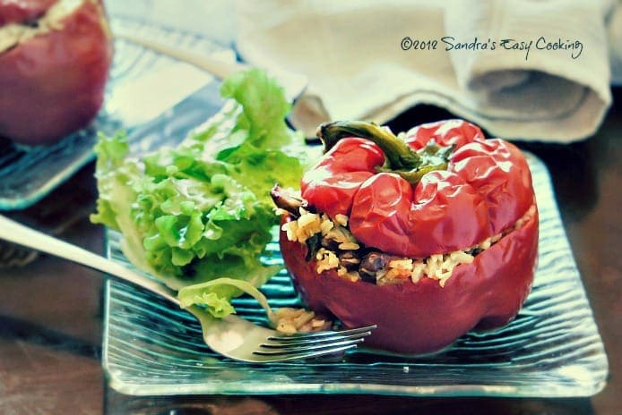 Vegetarian Paella Stuffed in Peppers