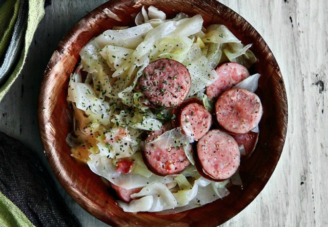 Sauteed Sauerkraut with Smoked Sausage