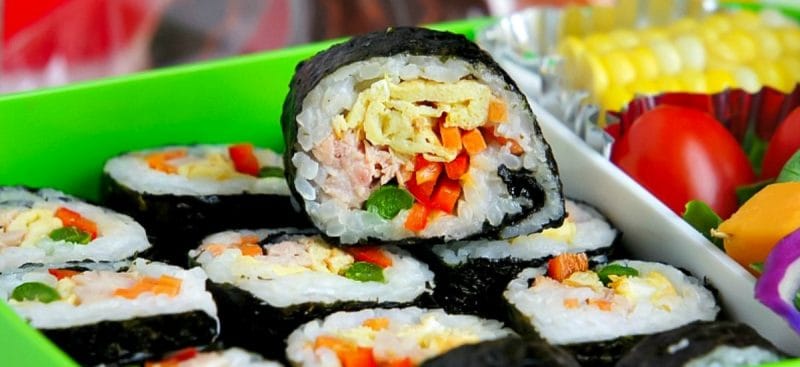 Delicious lunch box-kimbap(bento, dosirak,dosilag 도시락