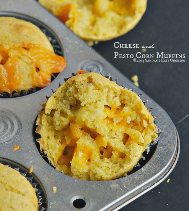 Cheese and Pesto Corn Muffins