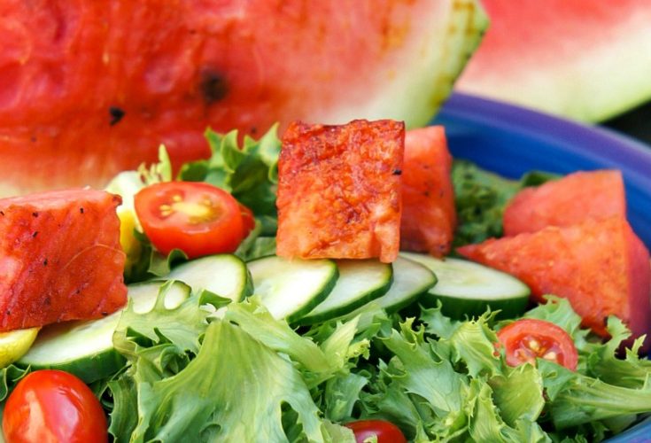 Salad with Chipotle Grilled Watermelon