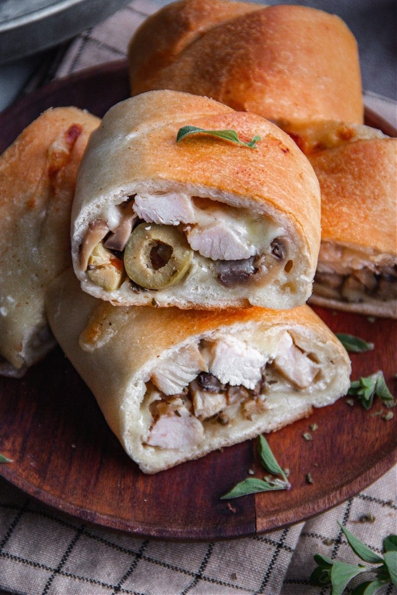 Stromboli with Greek Inspired Chicken Sandra's Easy Cooking