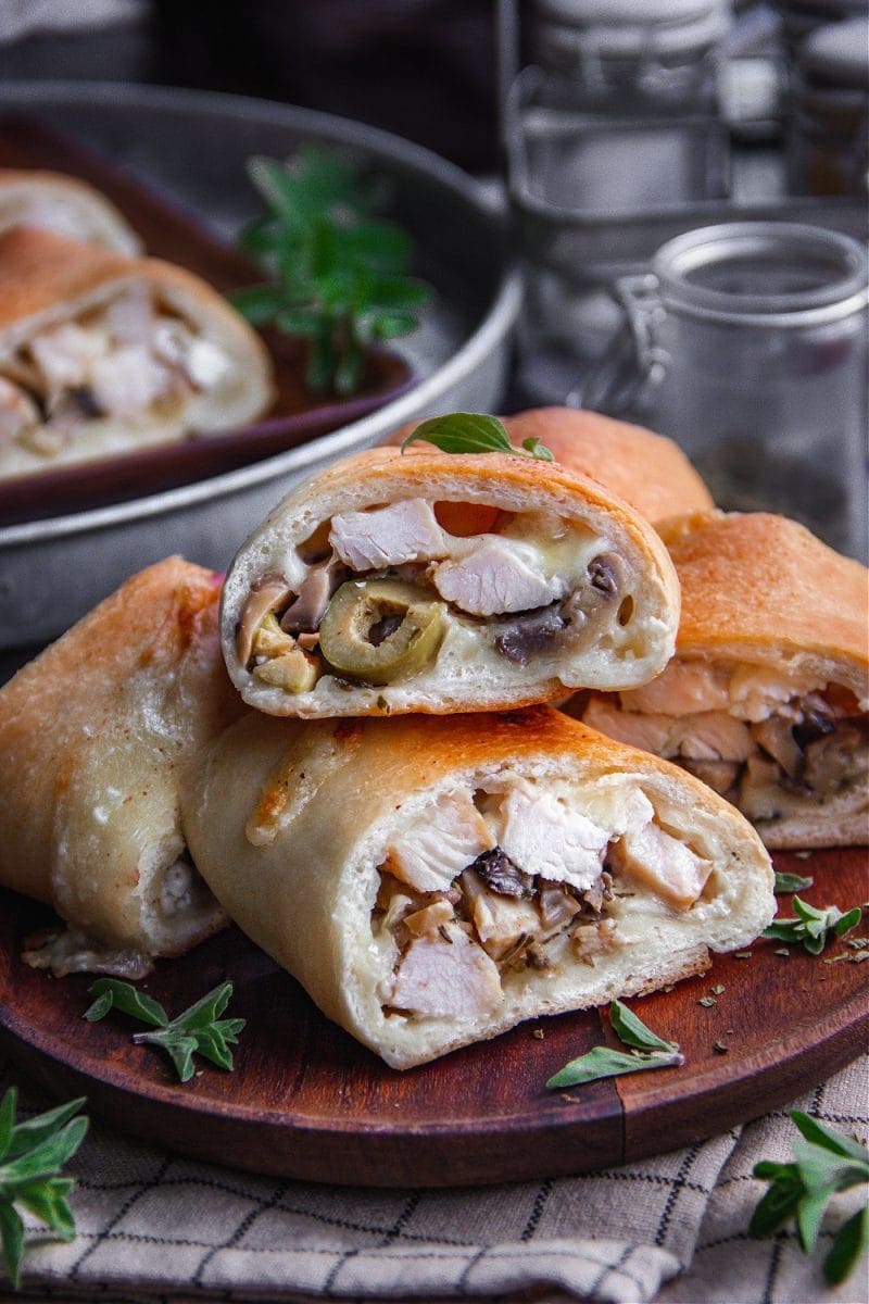Stromboli with Greek Inspired Chicken Sandra's Easy Cooking