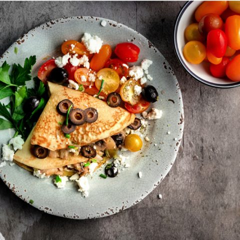 Savory Breakfast Crepes with Mushrooms