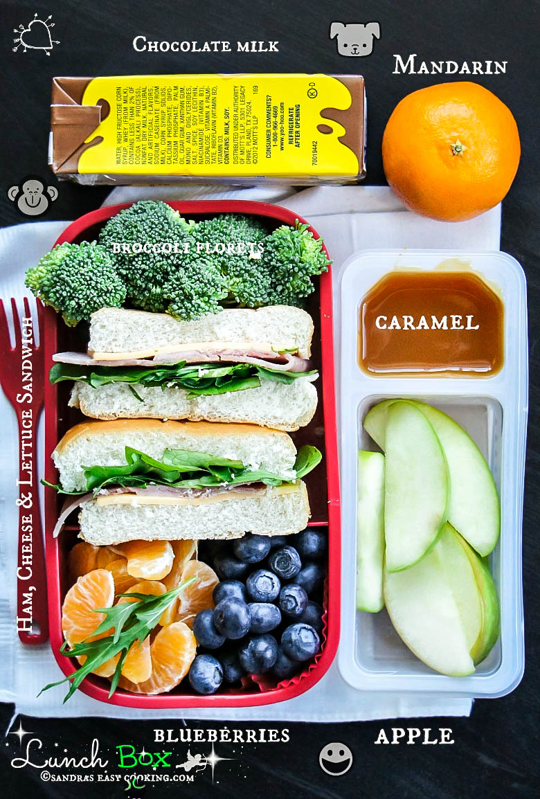 Lunch Box: Ham sandwich with Fresh Fruits and Veggies - Sandra's