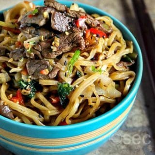 Beef Yakisoba -Japanese Fried Noodles with Beef