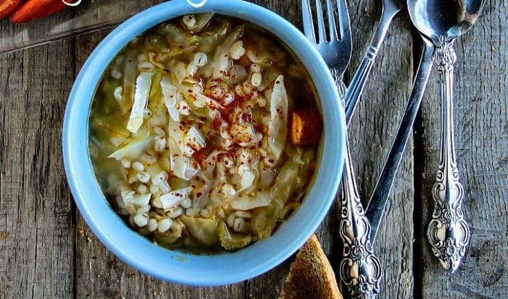 Cabbage and Barley Rice Soup - Sandra's Easy Cooking Soup Recipes