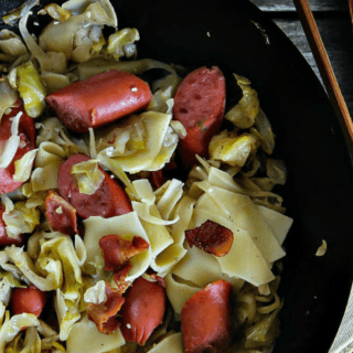 Sautéed Sauerkraut with Sausage and Pasta