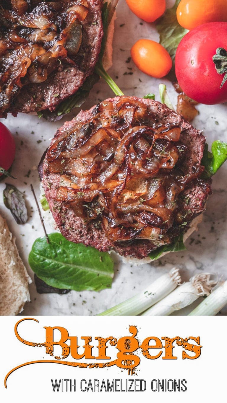 Burgers with Caramelized Onions Sandra's Easy Cooking