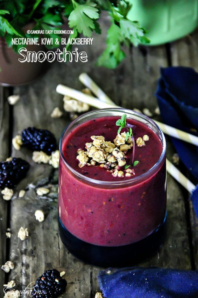 Nectarine, Kiwi and Blackberry Smoothie Recipe