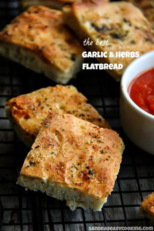 The Best Garlic and Herbs Flatbread Sandra's Easy Cooking Bread