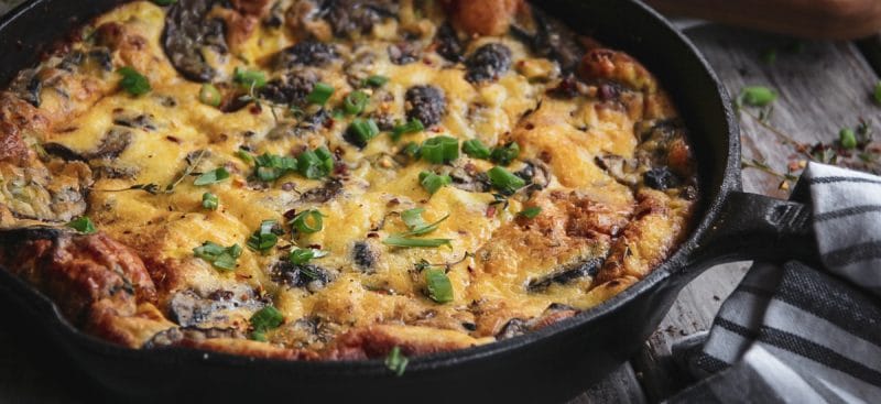 Mushroom Frittata with a video tutorial