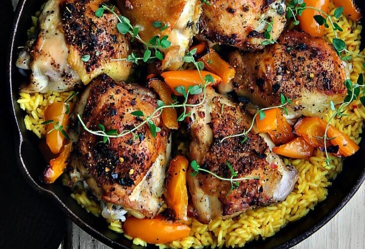 Spanish Chicken over Saffron Rice