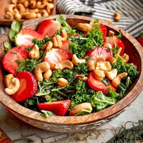 Massaged Kale and Strawberry Salad