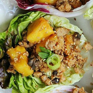 Asian Style Chicken and Pineapple Lettuce Wraps