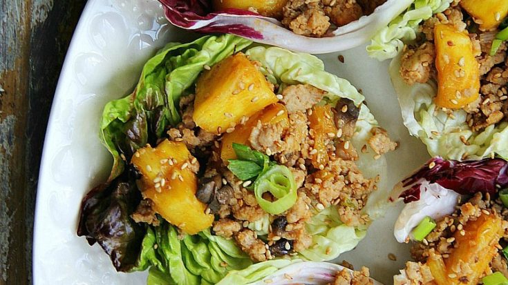 Asian Style Chicken and Pineapple Lettuce Wraps