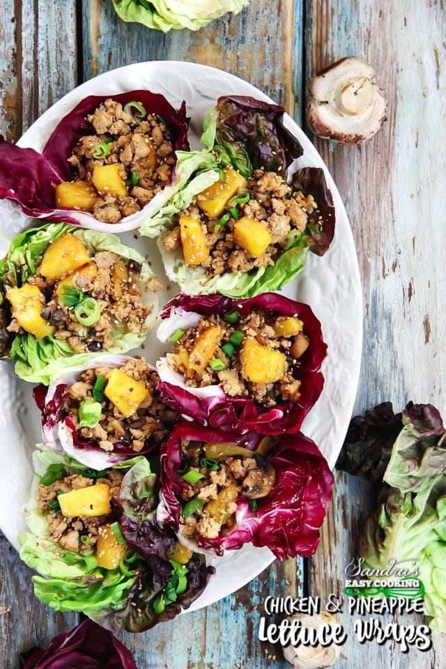 Asian Style Chicken and Pineapple Lettuce Wraps