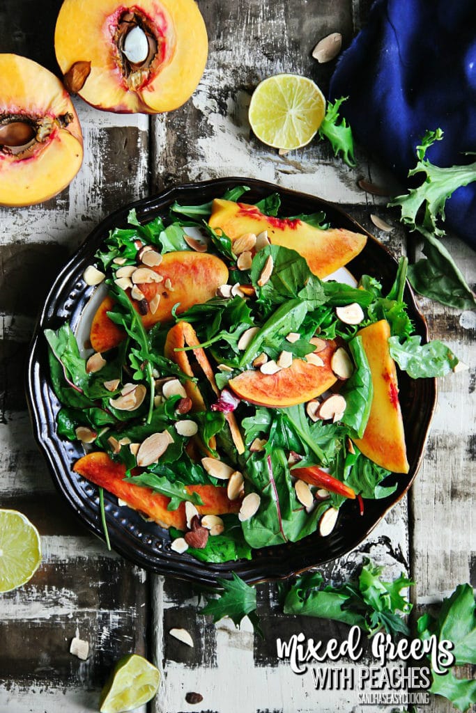 Mixed Greens with Peaches — Salad Recipe Sandra's Easy Cooking