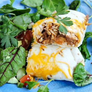Beans, Beef and Rice Burritos