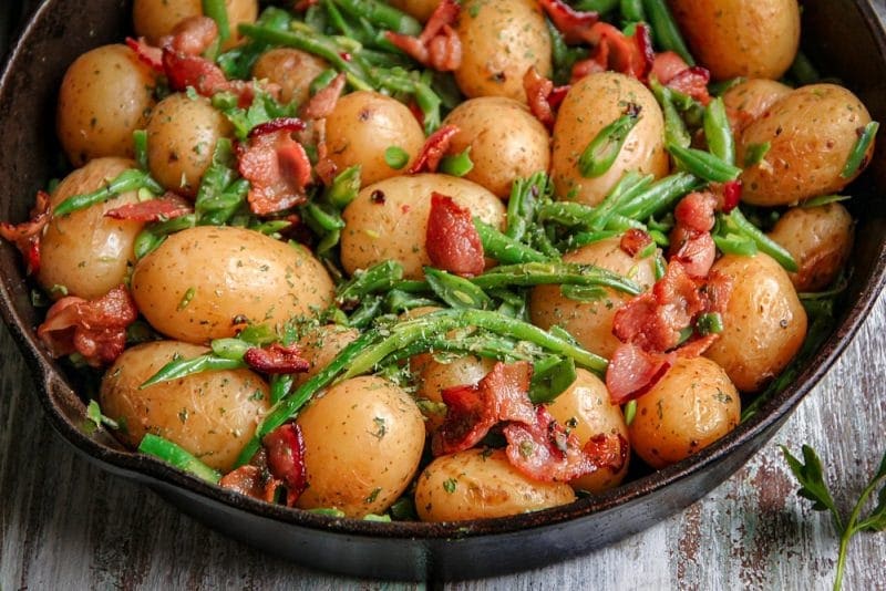 Southern Green beans and New Potatoes with Bacon Side Dish Recipes