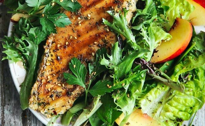 Thai Chili Grilled Chicken with Salad