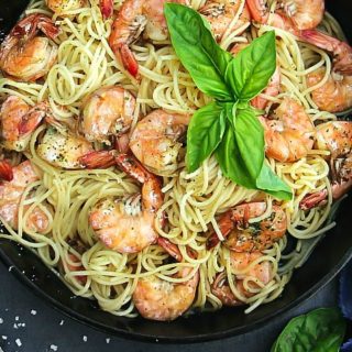 Spaghetti Aglio e Olio with Shrimp