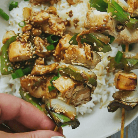 Teriyaki Chicken and Pepper Skewers