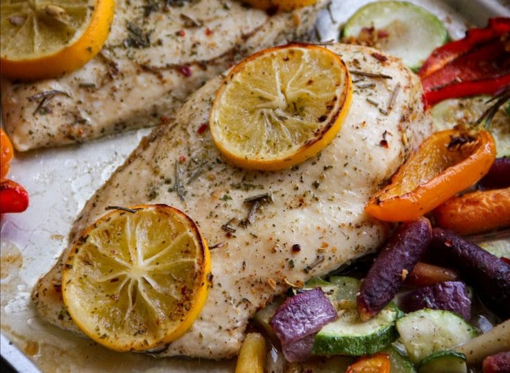 Lemon Herb Chicken and Veggies Sheet Pan