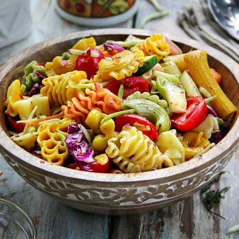 Colorful Pasta Salad with Italian Dressing