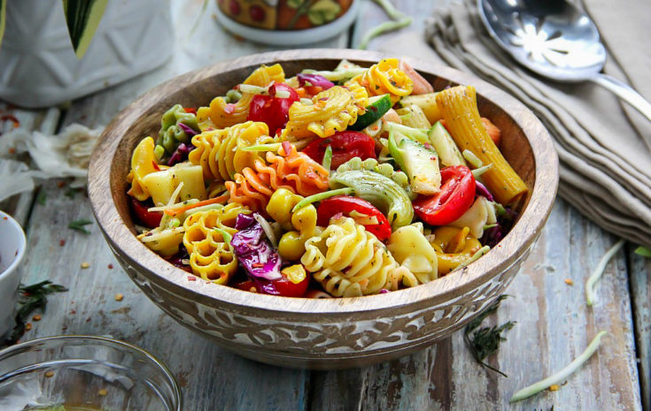 Colorful Pasta Salad with Italian Dressing