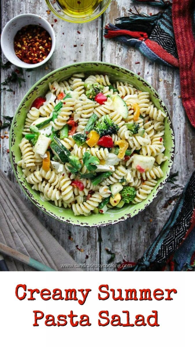 Creamy Summer Pasta Salad - Sandra's Easy Cooking Salads