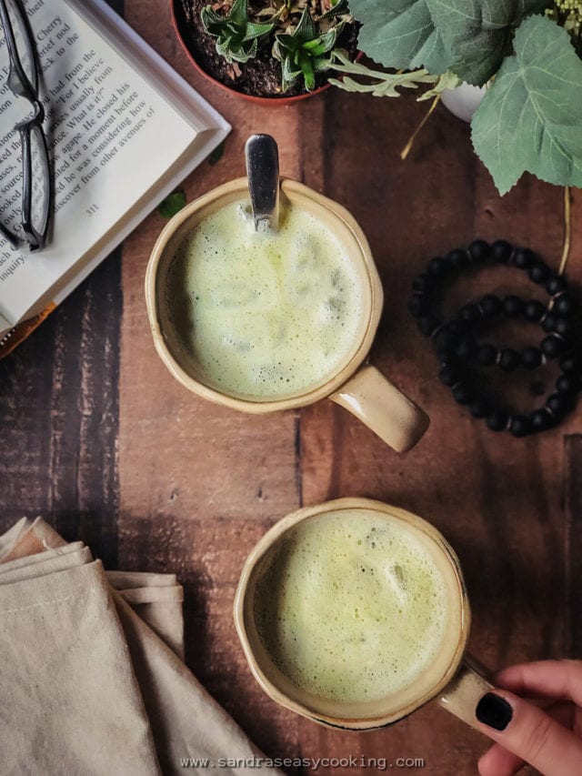 Almond Milk Matcha Moringa Iced Latte