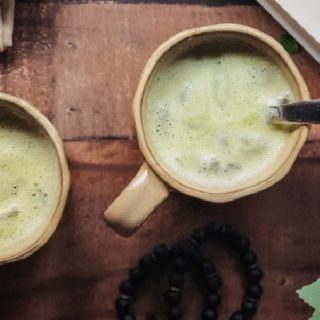 Almond Milk Matcha-Moringa Iced Latte