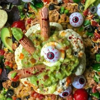Spooky Halloween Cauliflower Bowl Bean Dip