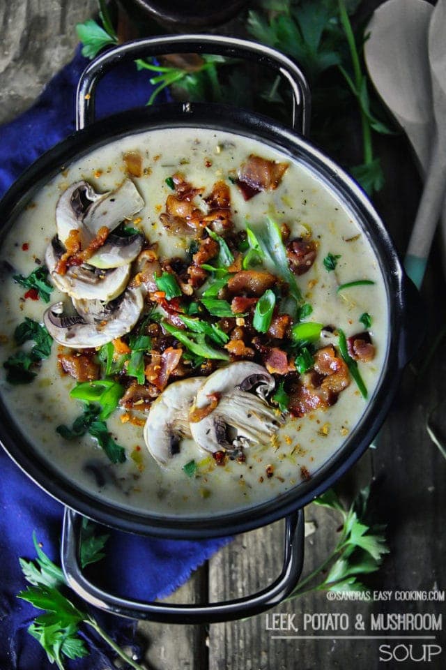 Leek, Potato and Mushroom Soup