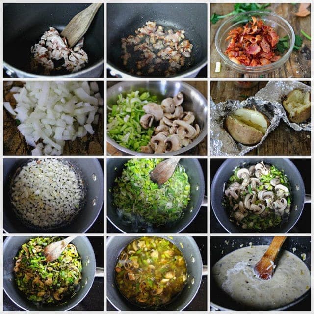 Leek, Potato and Mushroom Soup