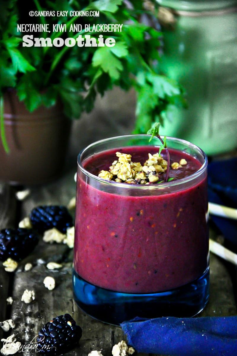 Nectarine, Kiwi and Blackberry Smoothie