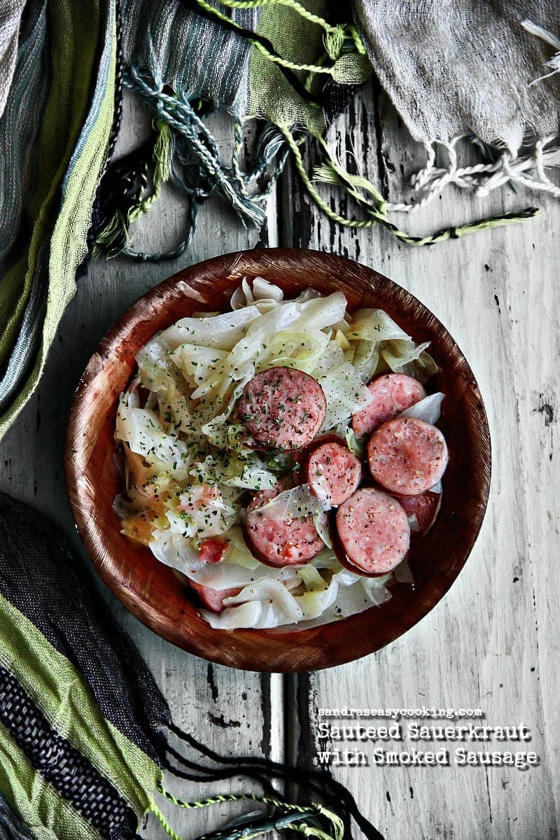 Sauteed Sauerkraut with Smoked Sausage Sandra's Easy Cooking