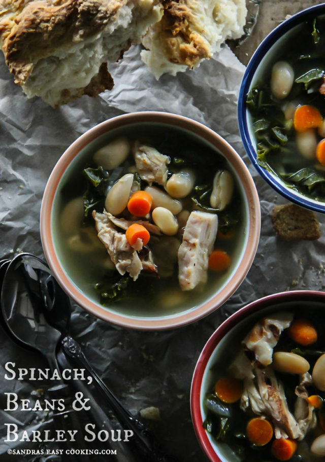 Spinach, Beans and Barley Soup  Recipe 
