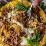 Beef and Sauce Stuffed Spaghetti Squash