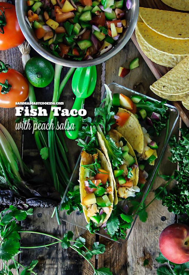 Fish Taco with Peach Salsa with a Video