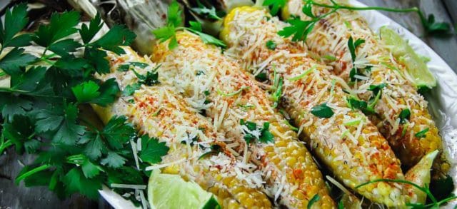 Grilled Corn on the Cob with Husks and Mayo-Sriracha Sauce