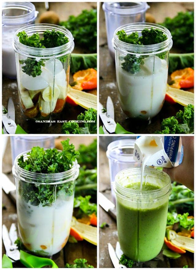 Shamrock Smoothie Kale, Banana, Kiwi and Mandarin Smoothie