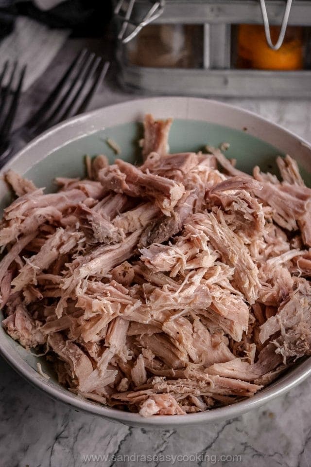 Slow Cooker Pulled Apart Pork with Potatoes and Broccoli