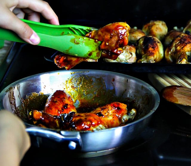 Spicy Sticky Baked Glazed Chicken Drumsticks