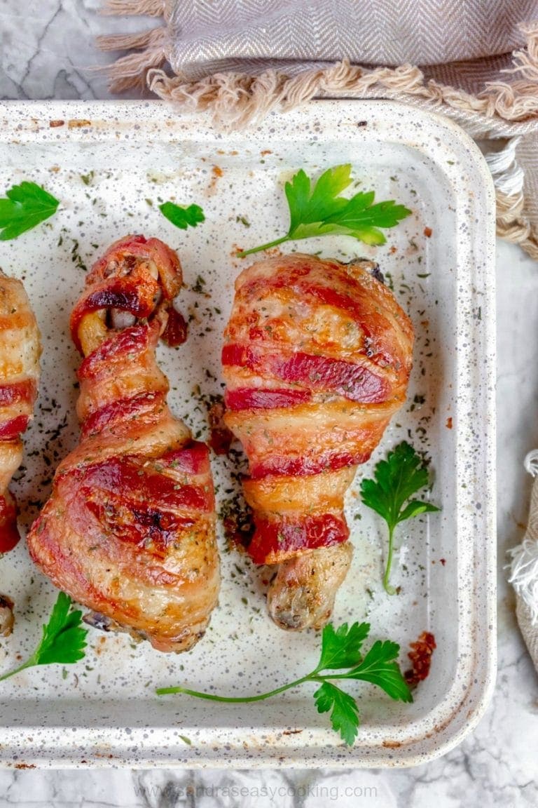 Bacon Wrapped Chicken Drumsticks Sandra's Easy Cooking