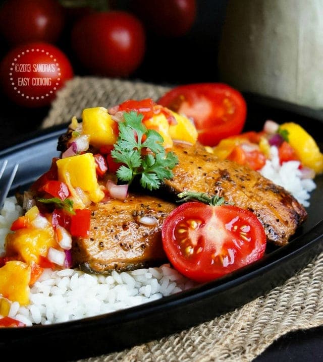 Grilled Glazed Wild Salmon with Mango Salsa