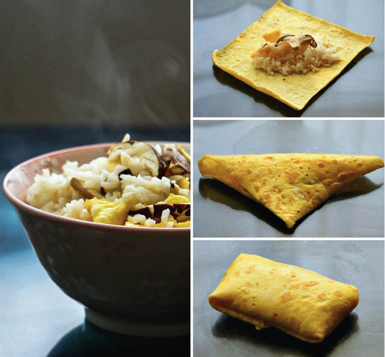 Japanese Omelette Parcels  or Fuksa Zushi