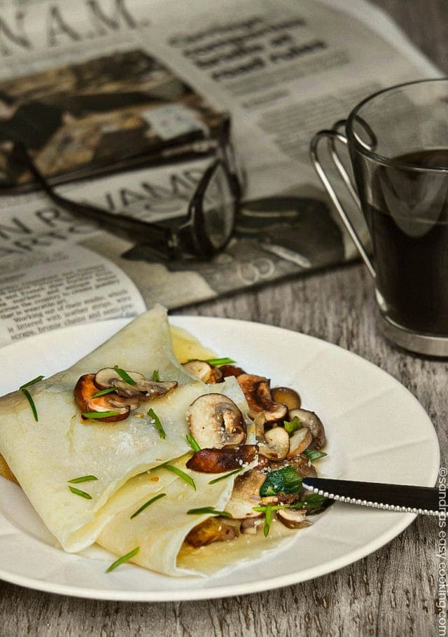 Savory Breakfast Crepes with Mushrooms
