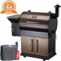 Z GRILLS ZPG-700D 2018 Upgrade Wood Pellet Smoker, 8 in 1 BBQ Auto Temperature Control, 700 sq inch Cooking Area, Bronze and Black